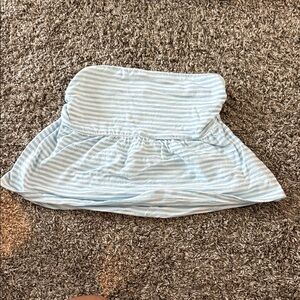 American Eagle Light Blue and White Striped Top